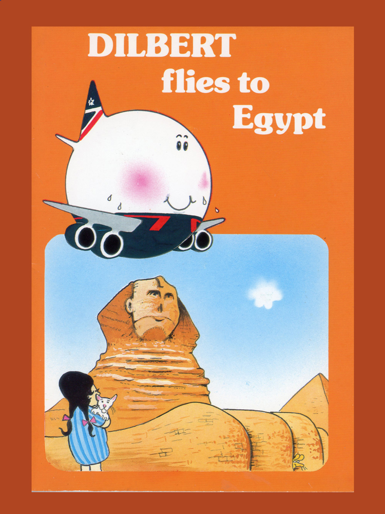 The cover of a book called 'Dilbert Flies to Egypt'.