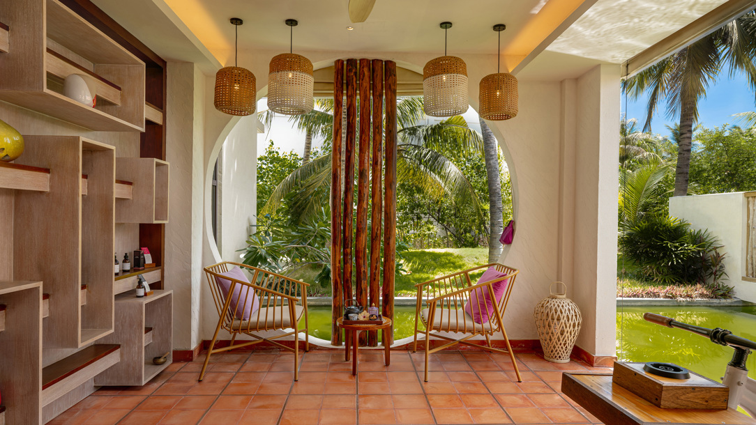 The lobby of the spa at the Oblu Xperience.