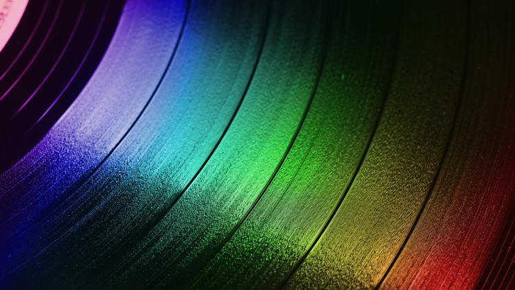 A still life photograph of a vinyl record.