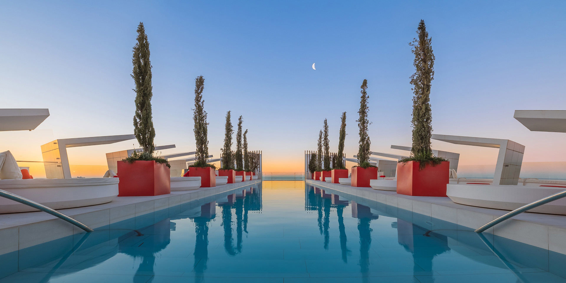 An infinity pool at the Higueron Malaga hotel.