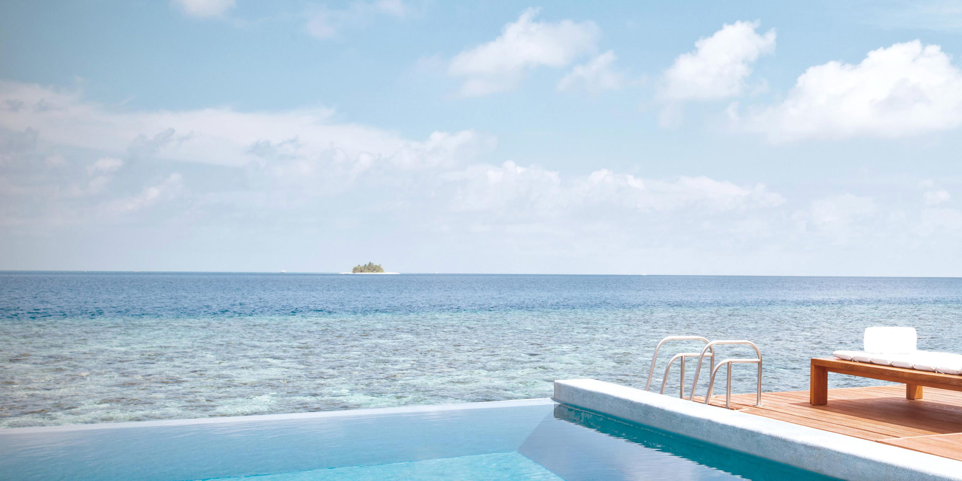 An infinity pool at the W Hotel in the Maldives.