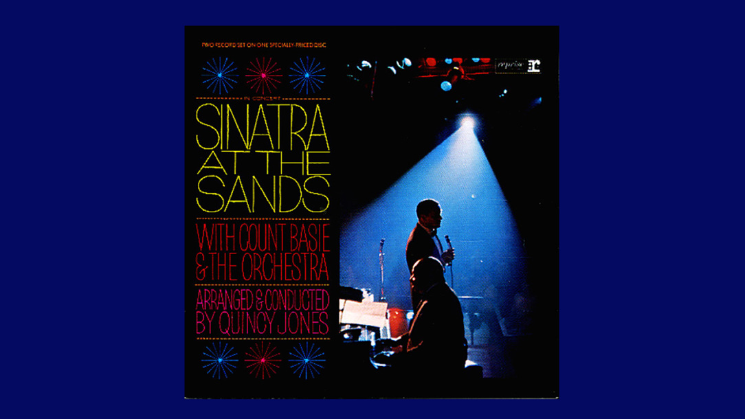 An record cover on a dark blue background.