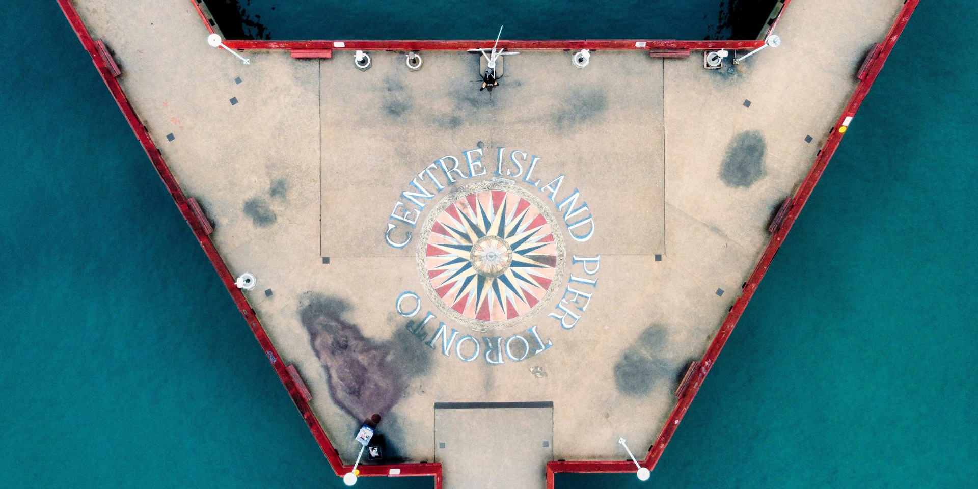 Looking down on a pier in Toronto.