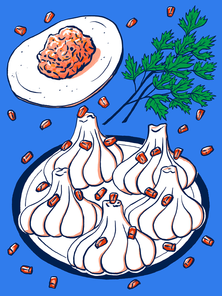 An illustration of Khinkali.