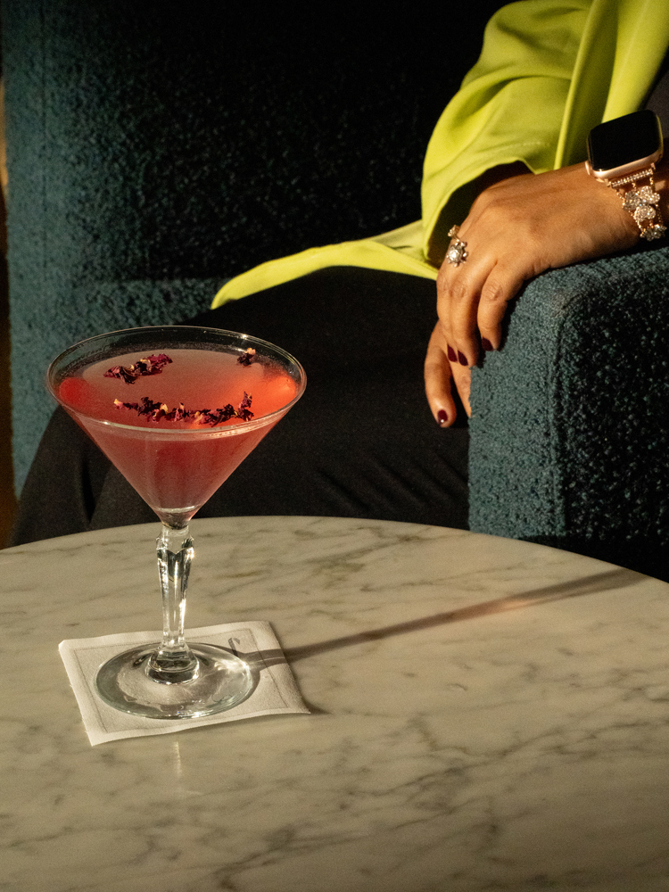 A cocktail in the Concorde Lounge at Heathrow.