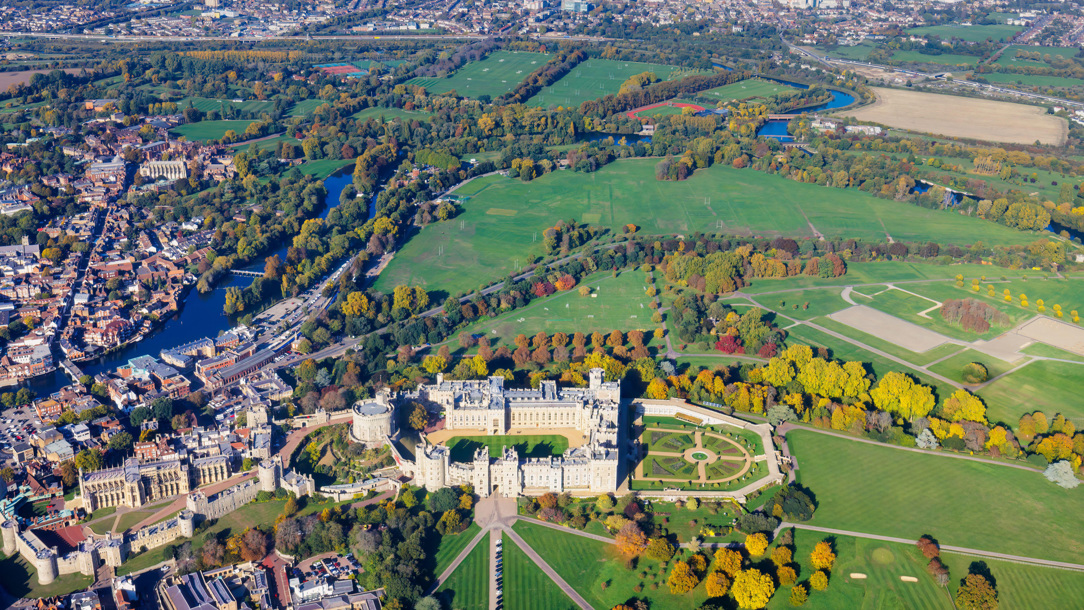 A view of Windsor from the air.