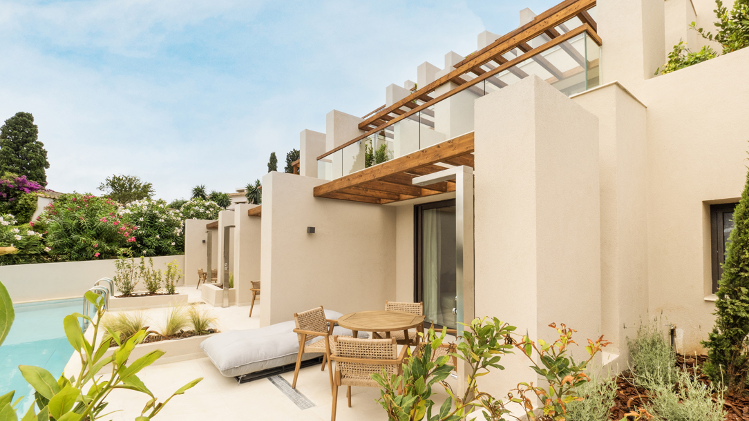 A private terrace at the Dreams Corfu resort.