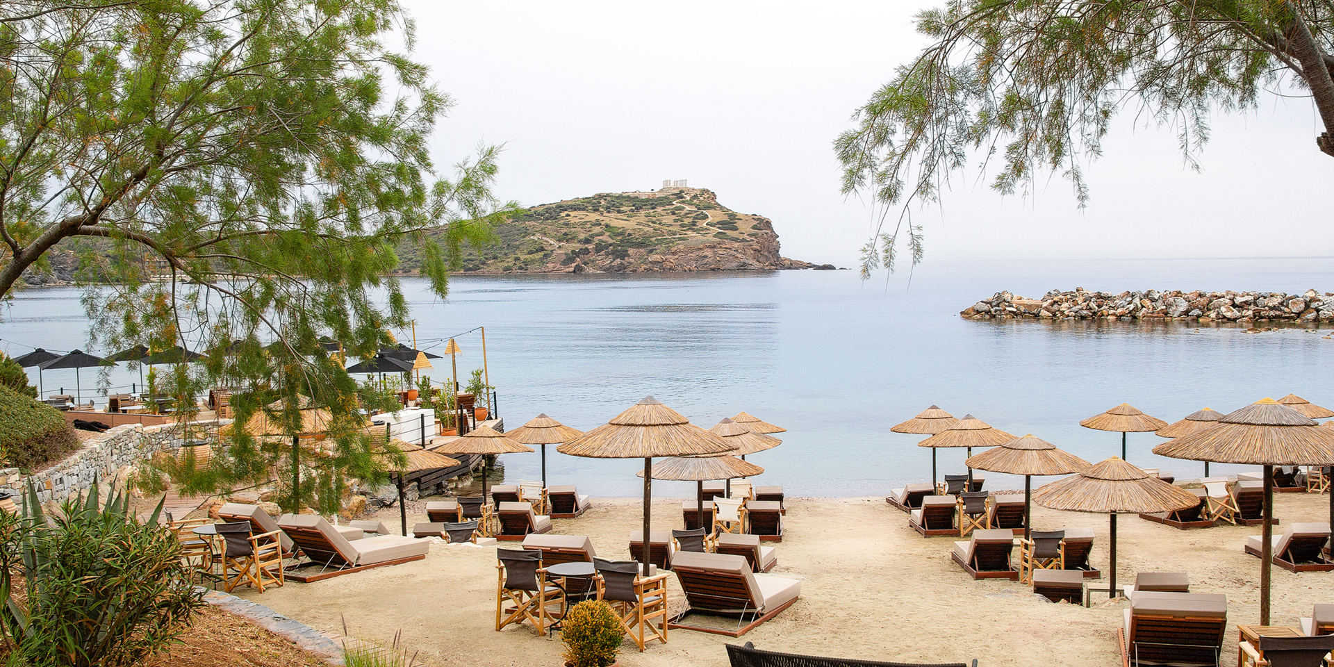 The beach at the Grecotel Cape Sounio hotel.