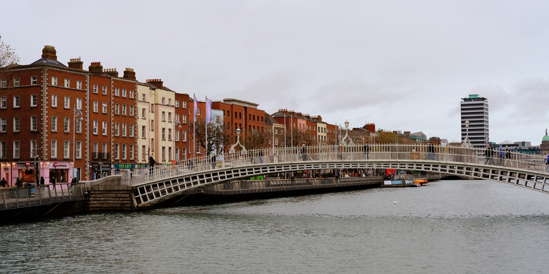 A view of a bridge in Dublin.