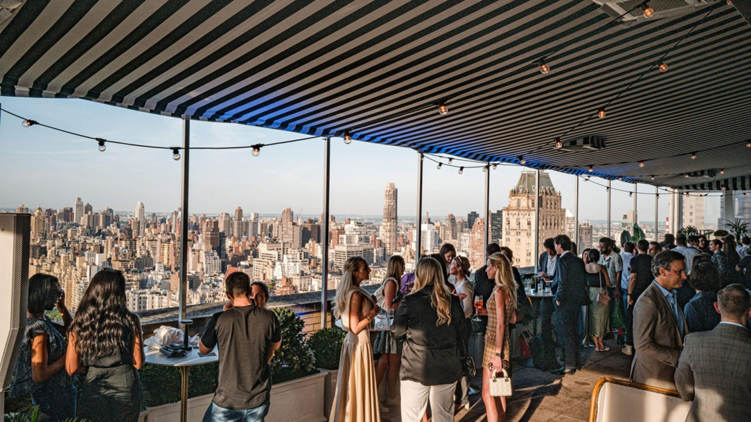 A rooftop bar at the Park Lane hotel in New York.