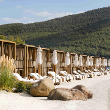 Cabins next to the beach at the Lujo Hotel in Bodrum.