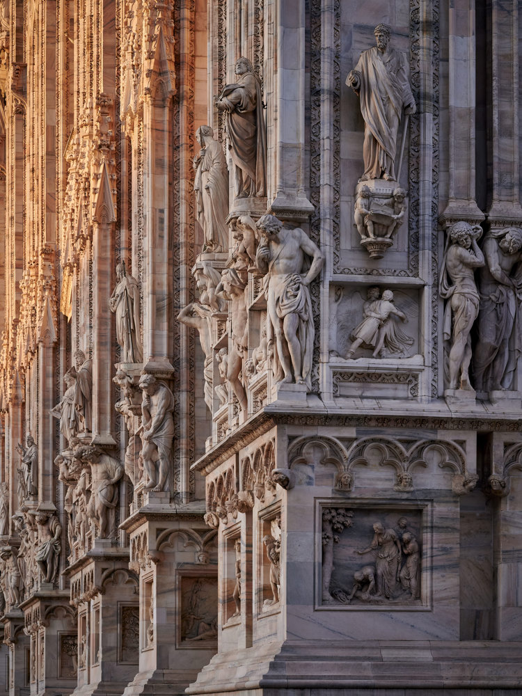 Sculpture on the outside of the Duomo Di Milano.