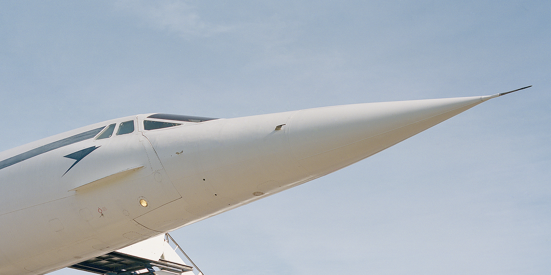 A detail of a Concorde airplane.