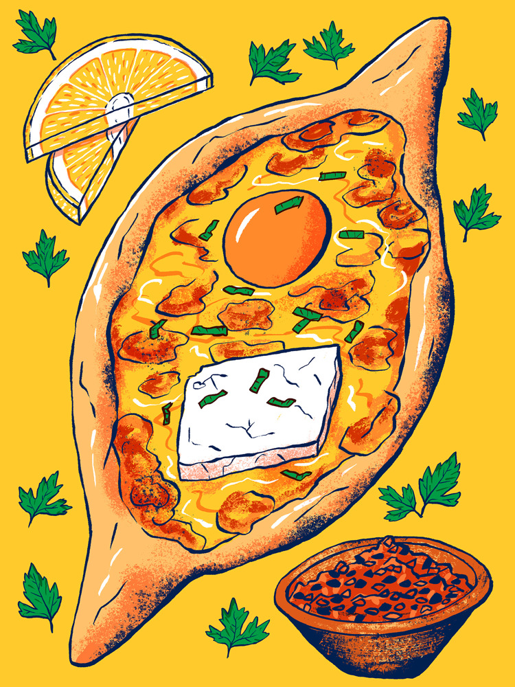 An illustration of Khachapuri.