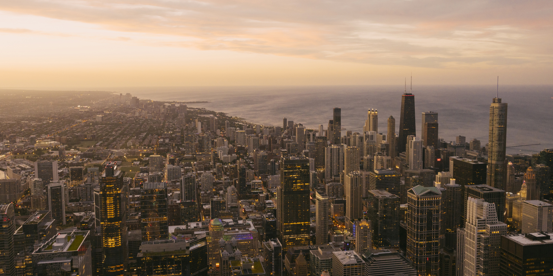 The view from the skydeck in Chicago.