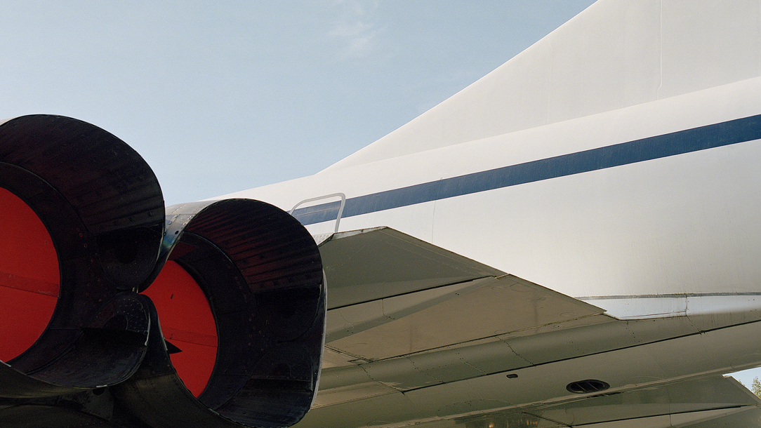 A detail of a Concorde airplane.