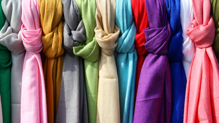 A still life photograph of scarves.