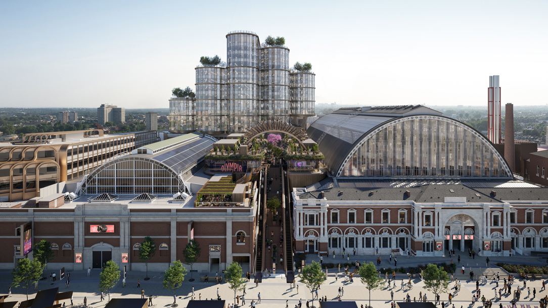 A cgi of Olympia exhibition centre in London.