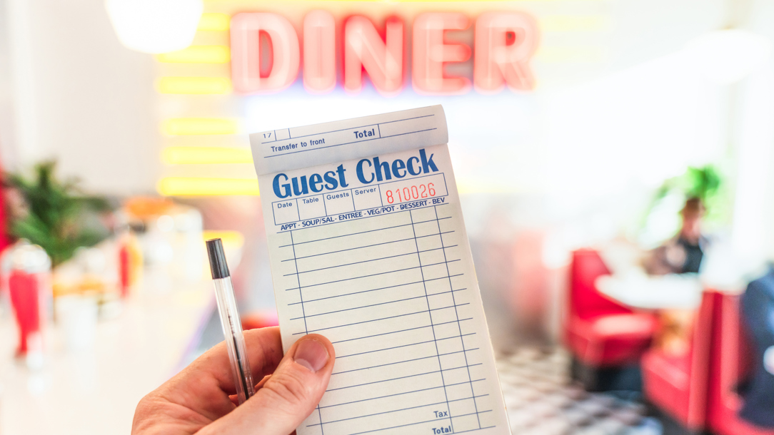 A check in an American style diner.