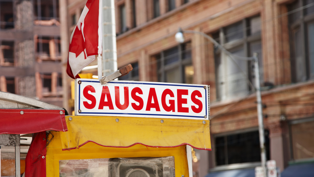 A hot dog stand.