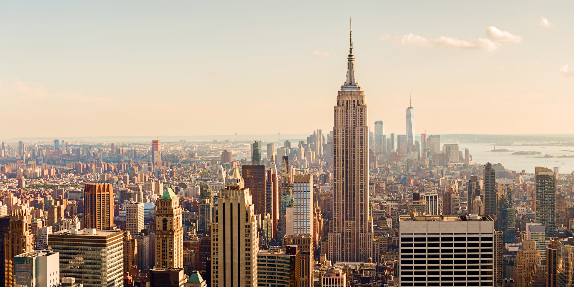 A view of New York on a bright sunny day.