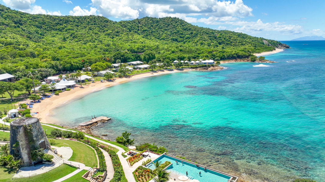 A wide view of Hawksbill all-inclusive resort.