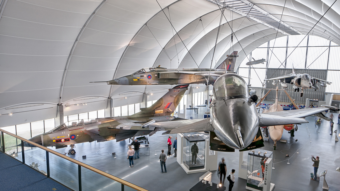 A hangar at the RAF Museum.