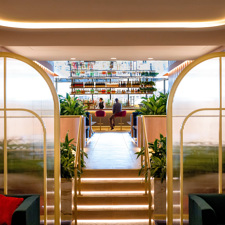 A view of the entrance of the British Airways lounge at Miami.